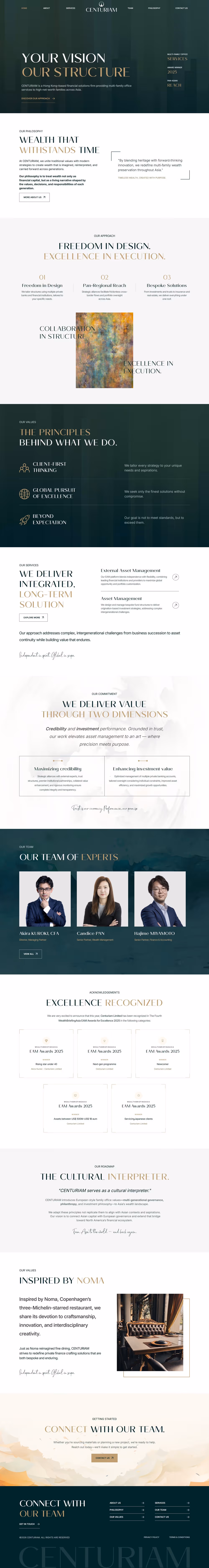 Luxury wealth management website design for financial services firm by RSA Creative Studio