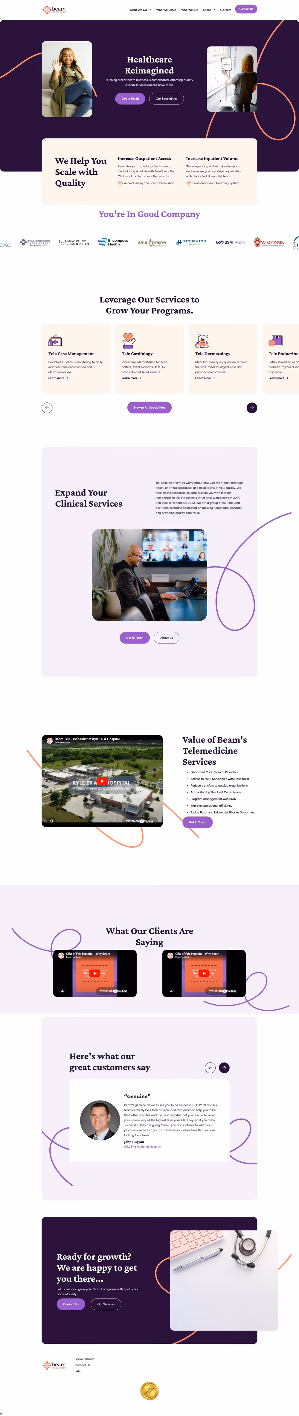 Healthcare SaaS website design for telemedicine platform by RSA Creative Studio