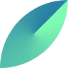 leaf made from a blue and green gradient