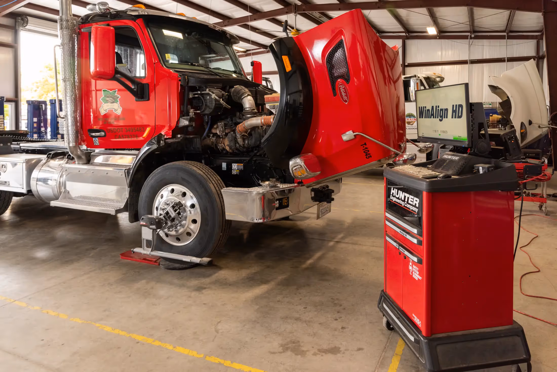 Diesel mechanic performing Cummins & Paccar software updates in Willows, CA