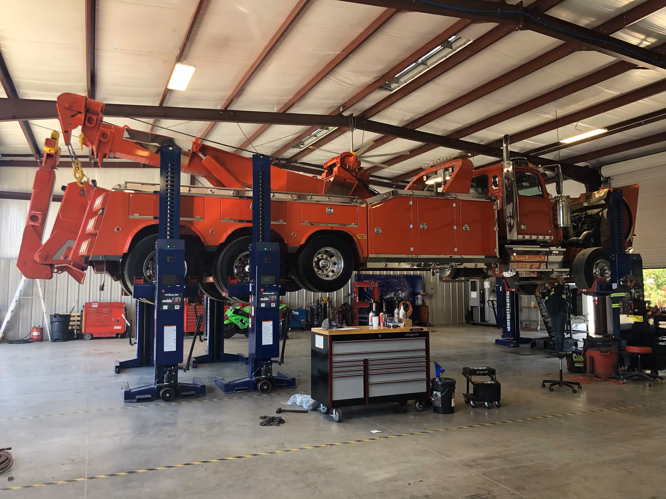 Diesel mechanic performing fire apparatus service & repair in Willows, CA