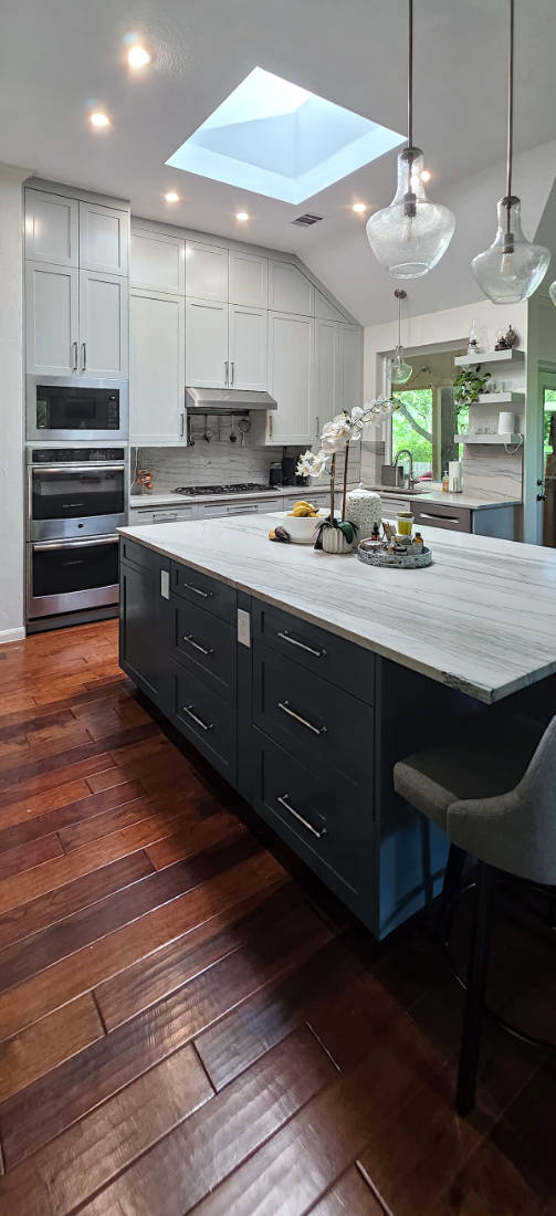 Kitchen remodel with custom shaker style cabinets.