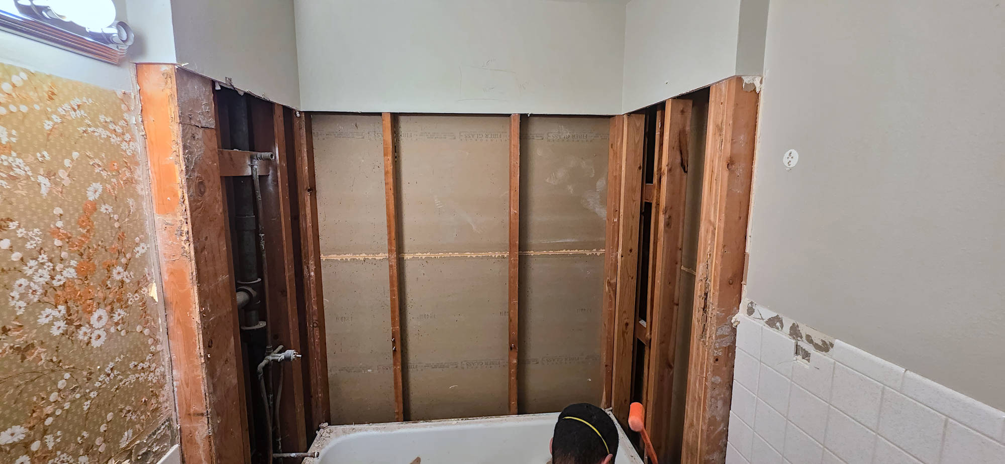 Bathroom remodel demolition.