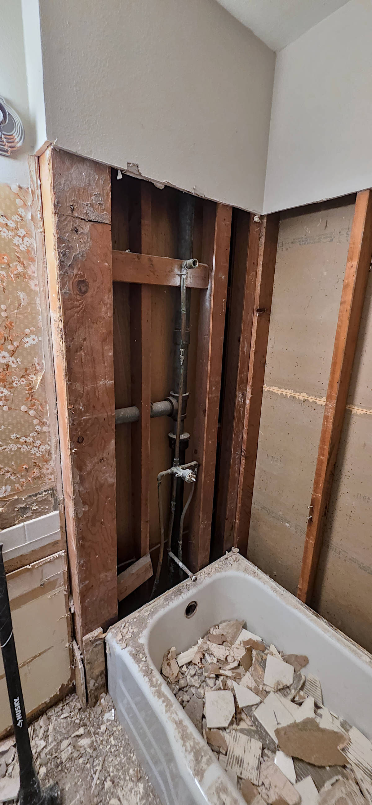 Bathroom remodel demolition.