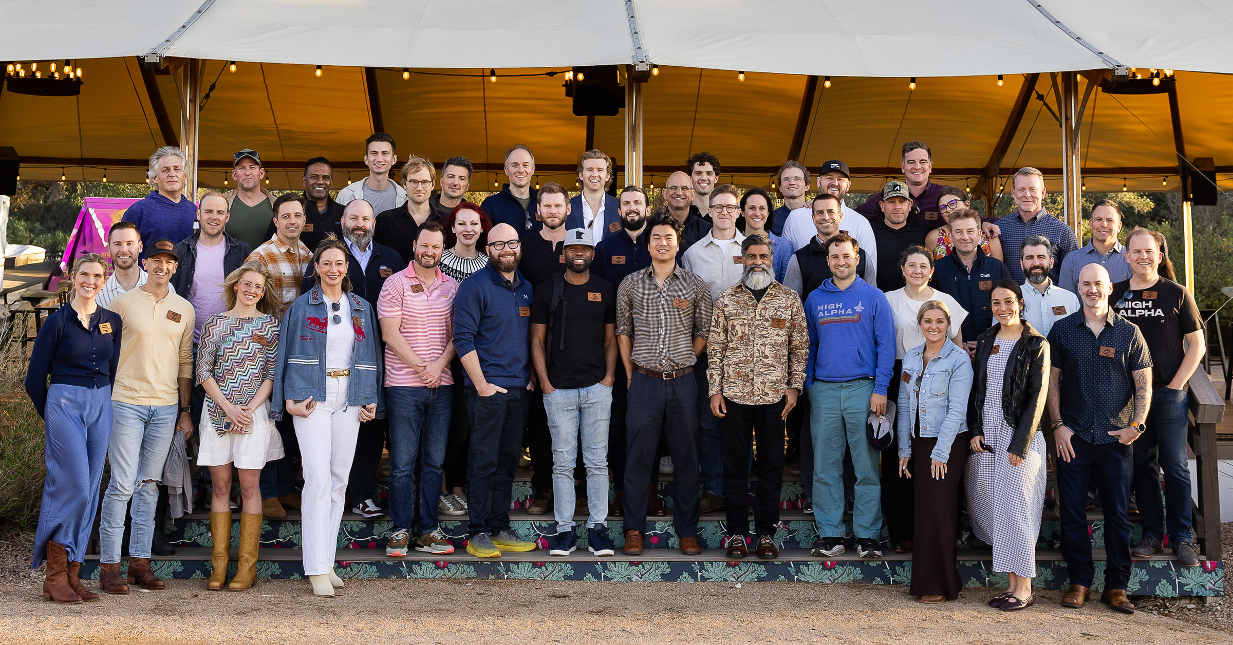 Team photo in Texas hill country