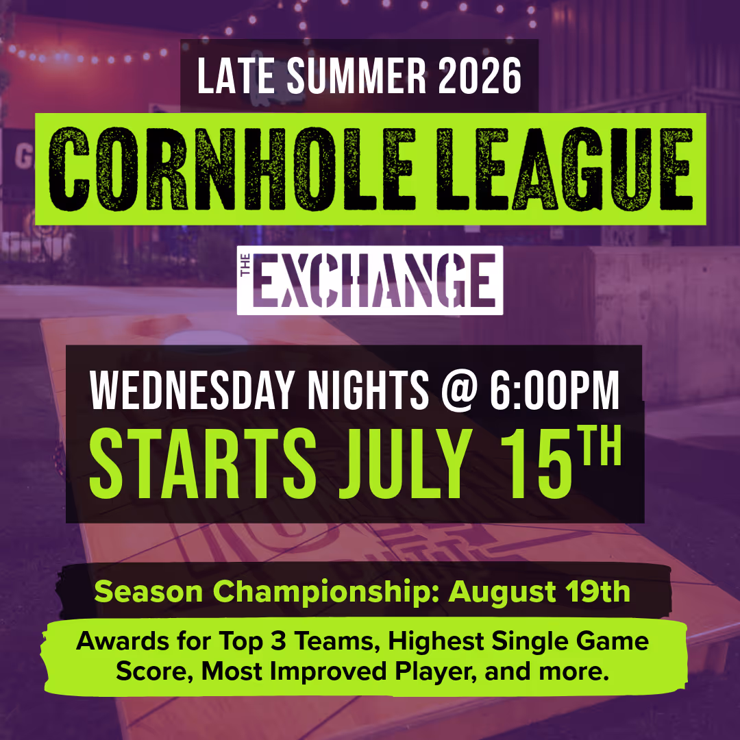 Late summer cornhole league at The Exchange