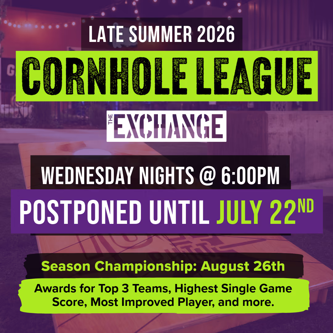 Late summer cornhole league at The Exchange