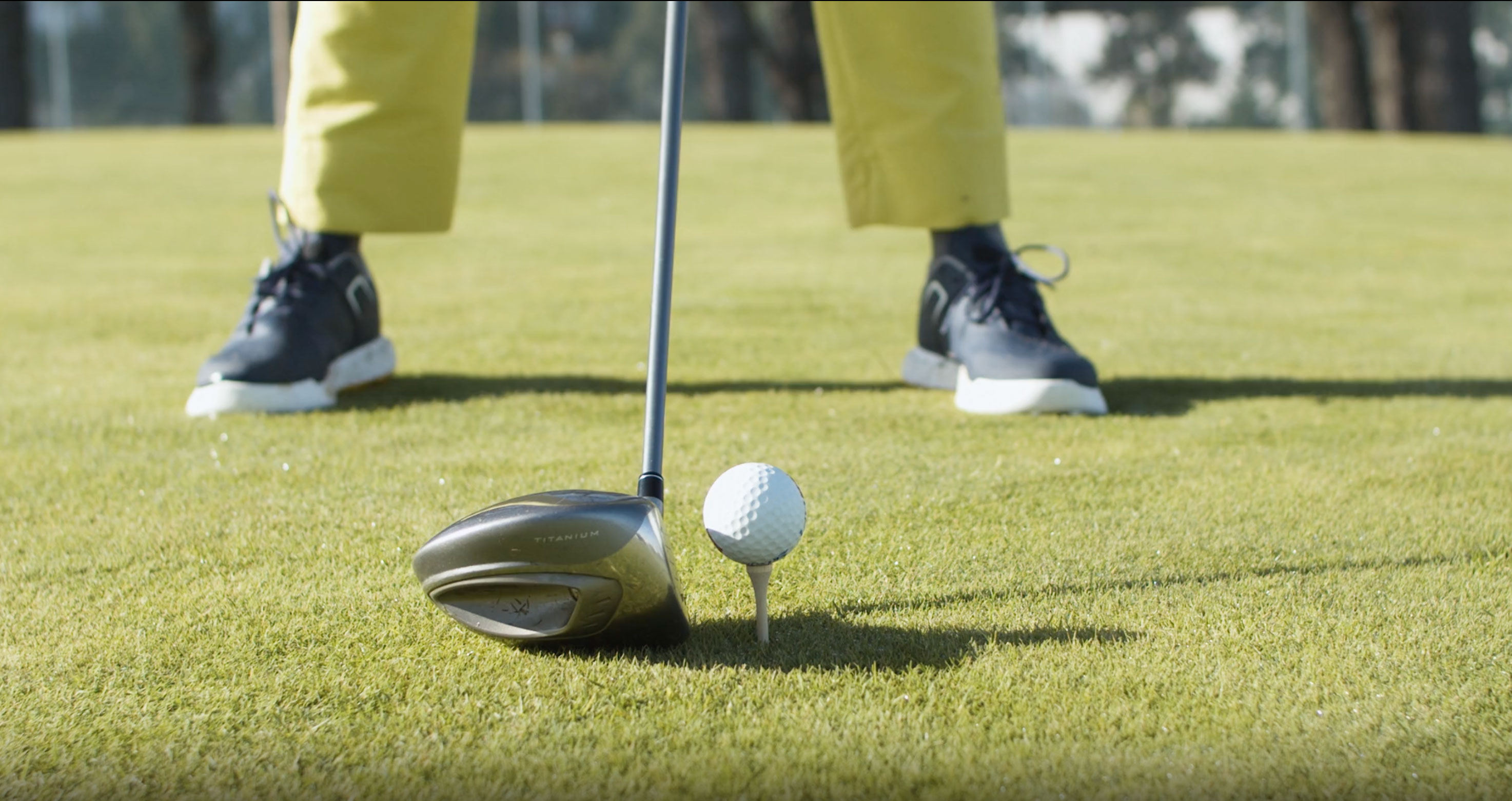 Golfer setting up for a swing