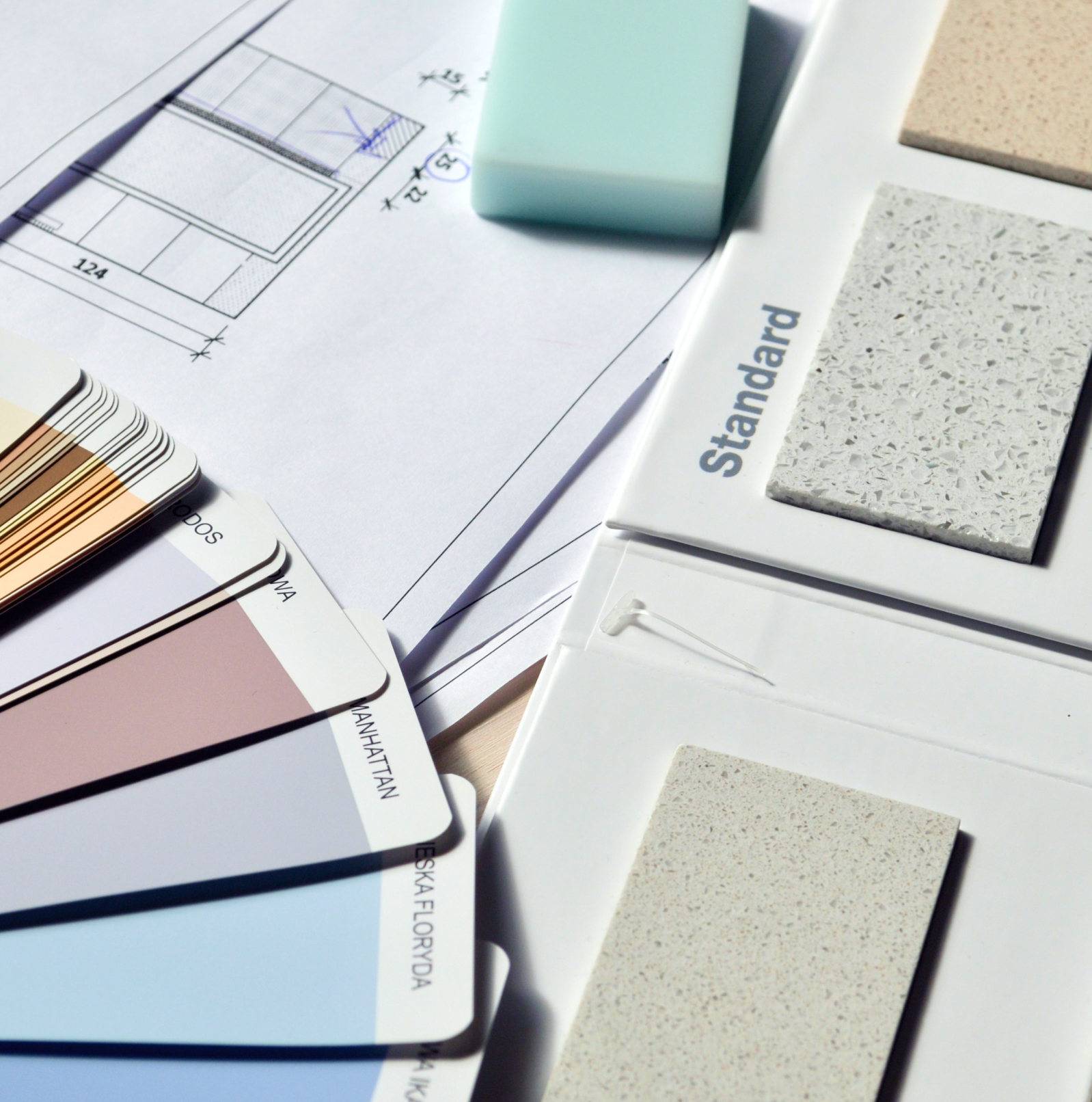 échantillons de matériaux et couleurs