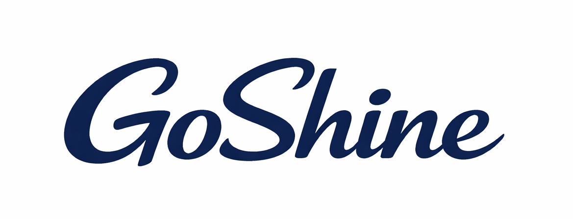 GoShine Car Detailing logo in navy blue