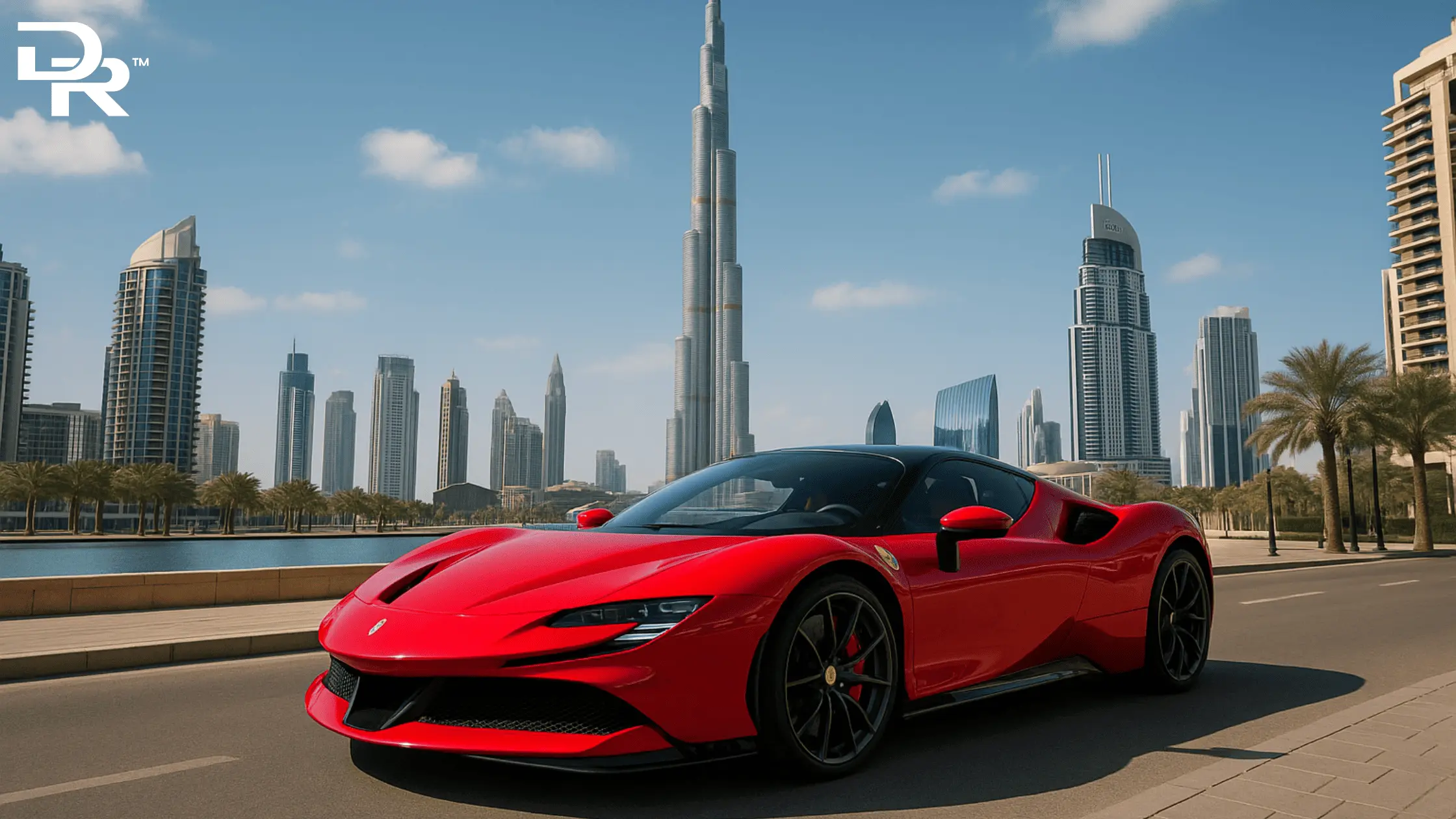 Rent Ferrari SF90 Near Burj Khalifa