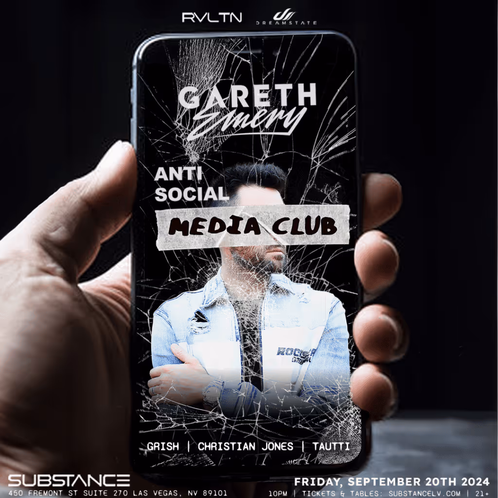 Gareth Emery - Anti Social Media Club with support by Grish, Christian Jones, and Tautti
