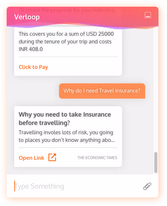 Verloop chat screen design