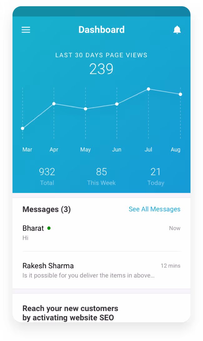 Boomer UI design prototype