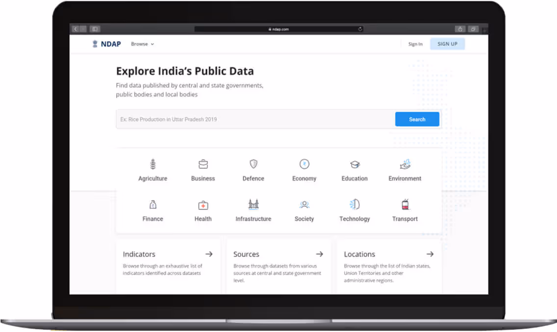 NDAP website mockup