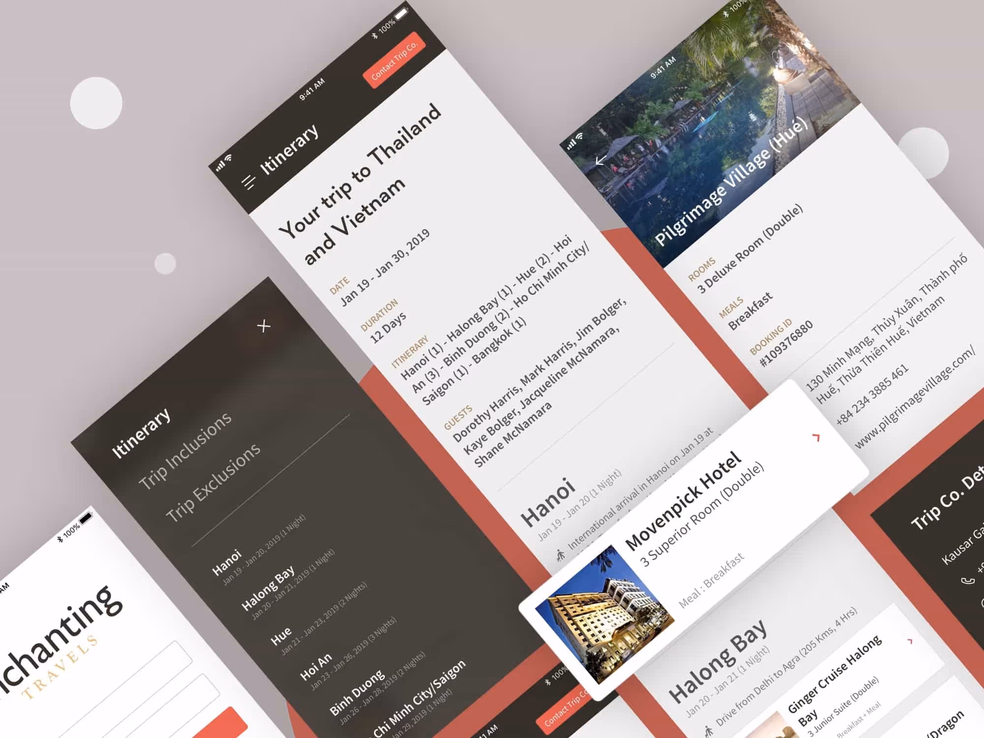 Enchanting travels Design sprint High fidelity mobile screen