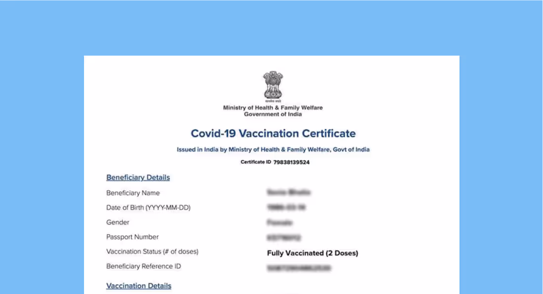covid 19 dose certificate