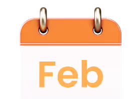 calendar showing februaru