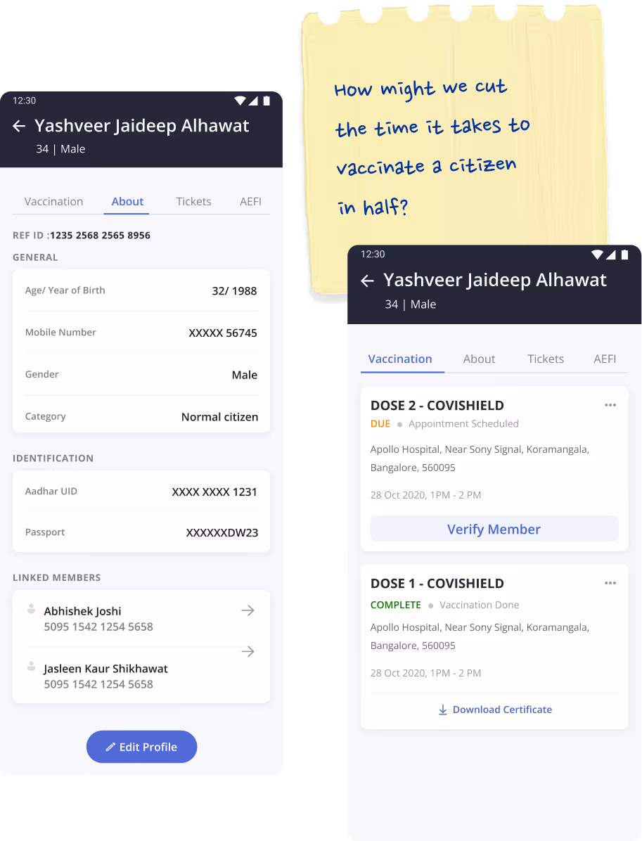 cowin app screenshot
