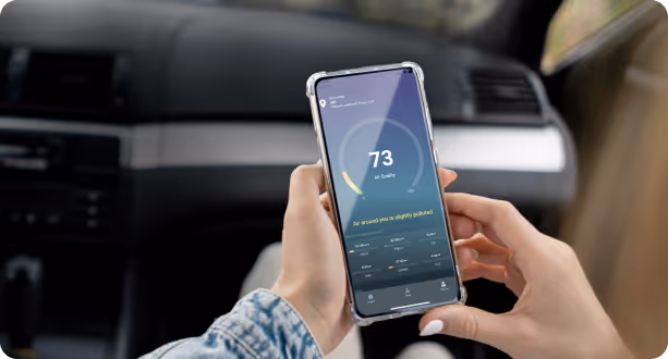 user holdiing phone in hand