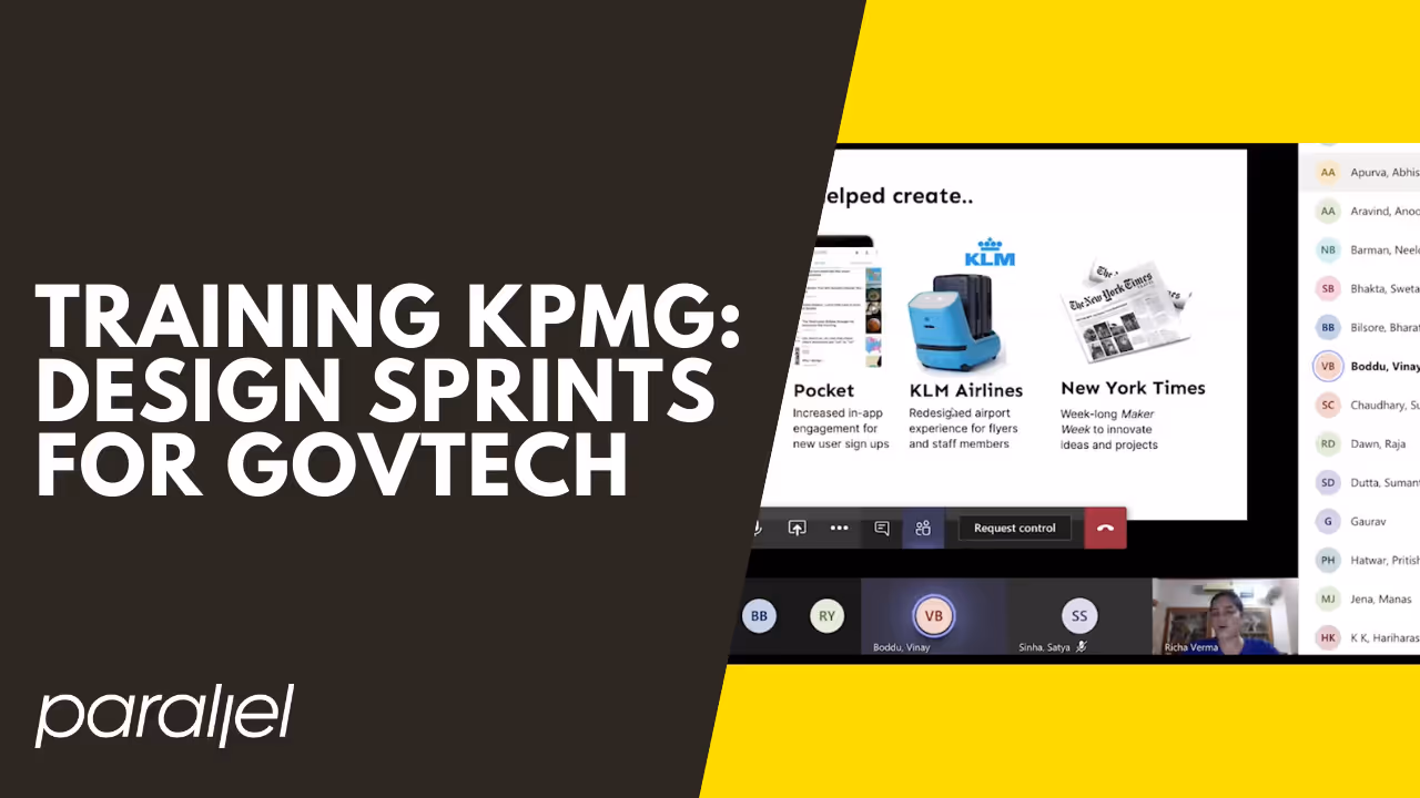 Training KPMG on Using Design Sprints to Transform Government Tech
