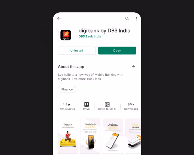 Digibank by DBS-Onboarding & Opening an account