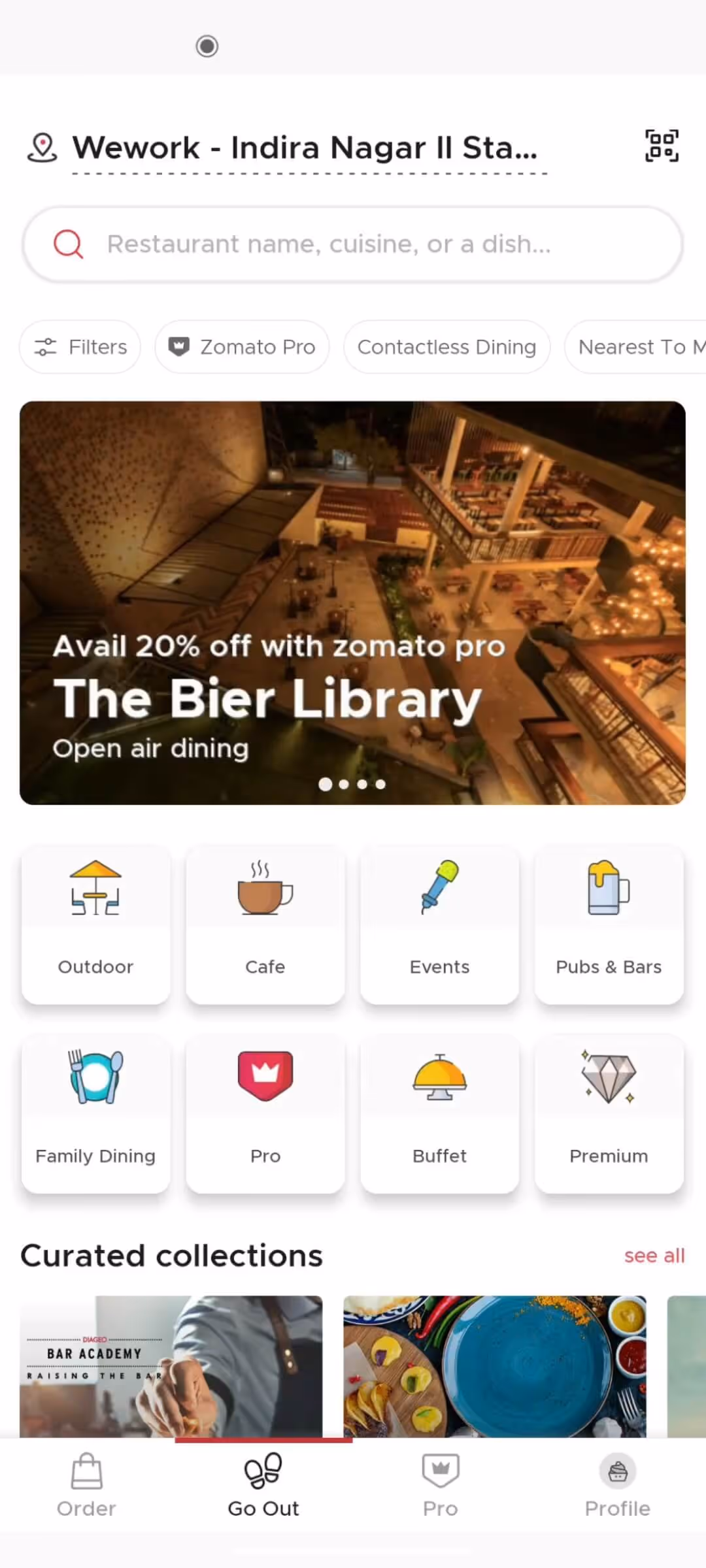 Zomato-Booking a table