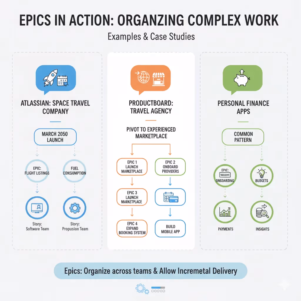 What are some examples and case studies of epics in action?
