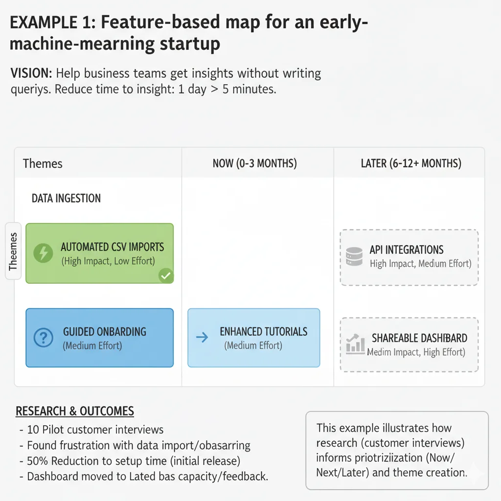 Feature‑based map for an early machine‑learning startup