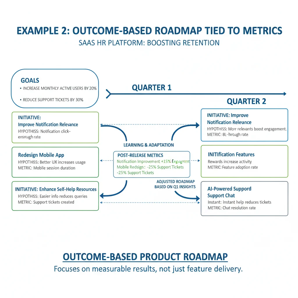 Outcome‑based map tied to metrics