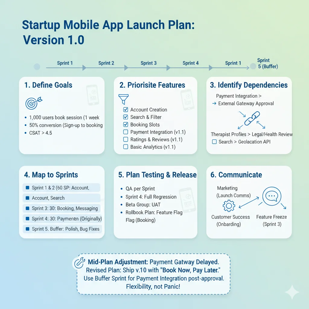 Example: planning the v1.0 release of a mobile app