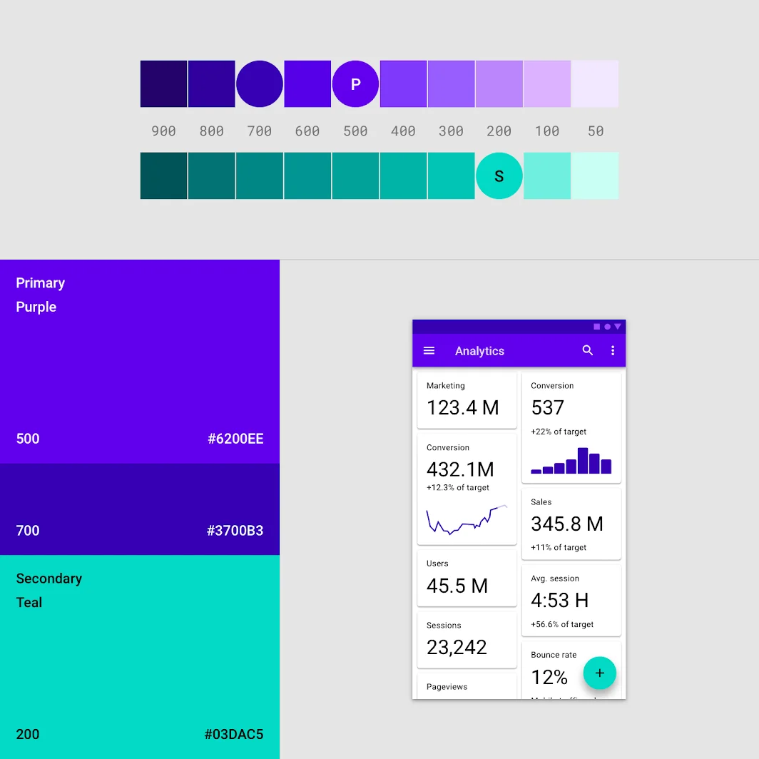 Colour palettes and accents