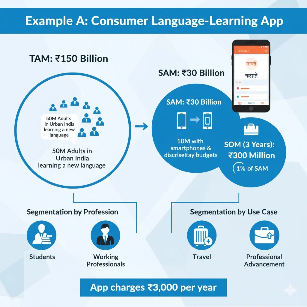 Example A: consumer language‑learning app