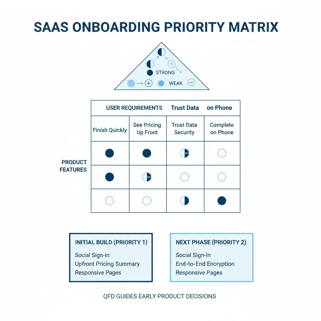 A simple SaaS onboarding matrix