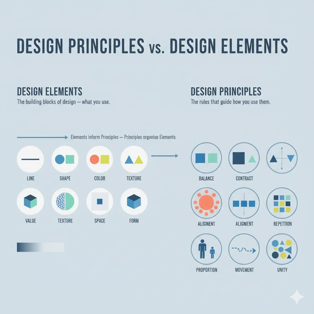 Design principles versus elements