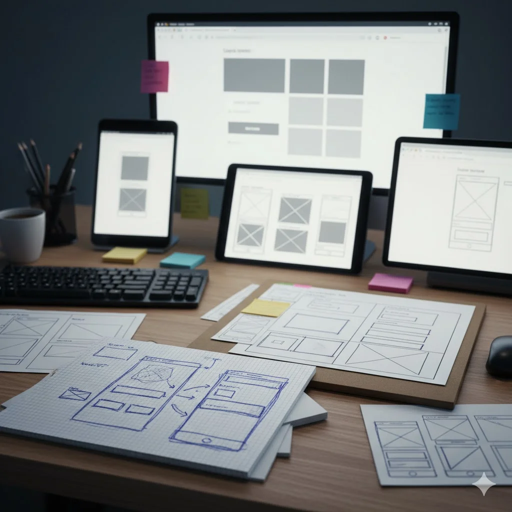 Wireframes and screen‑based low‑fidelity prototypes