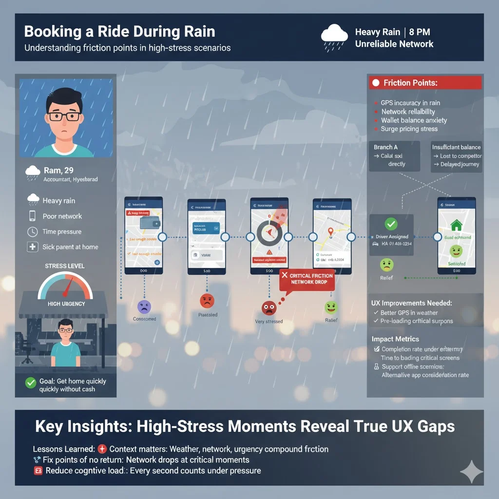 Booking a ride during rain