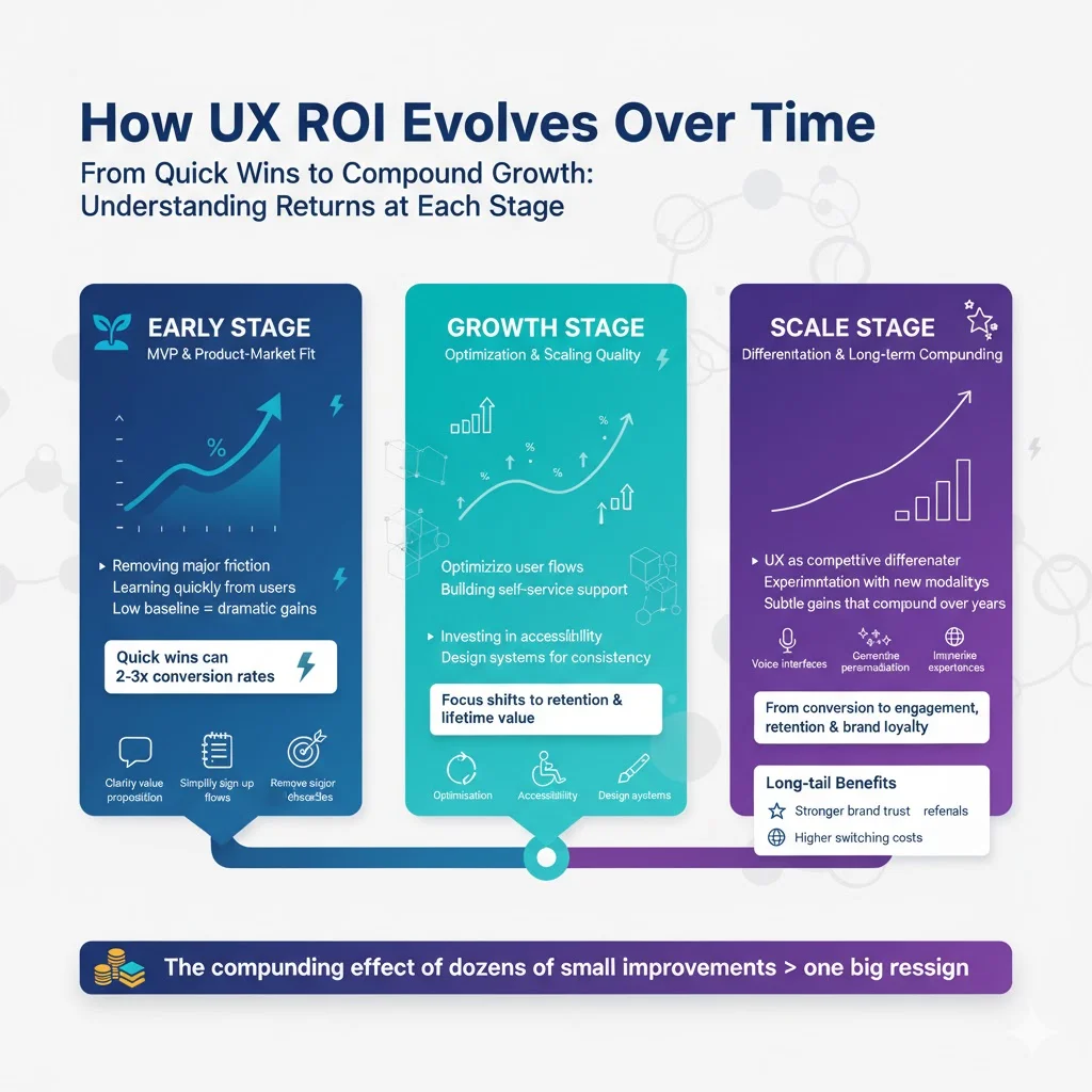 How UX ROI evolves over time