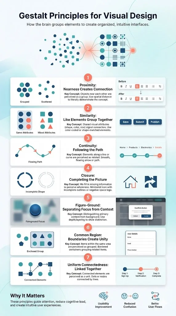 The major Gestalt principles for visual design