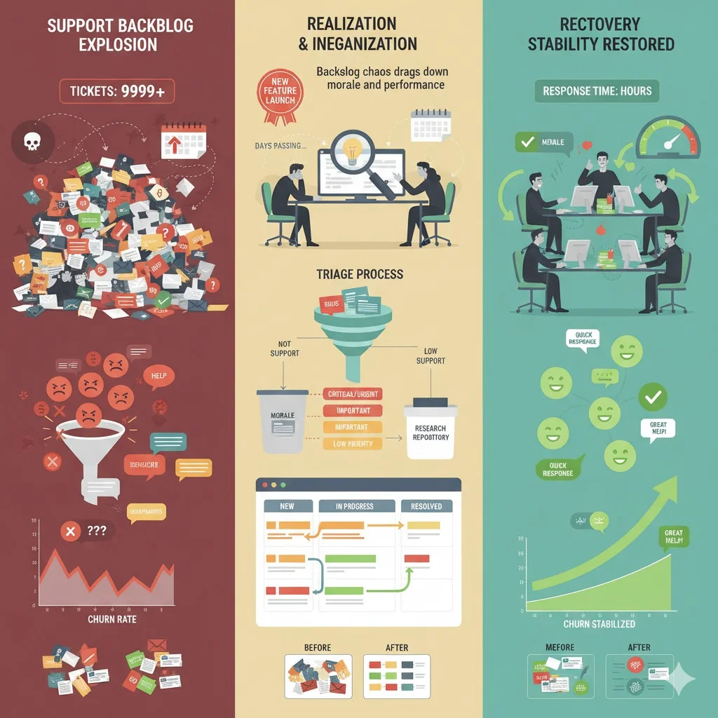 A support backlog hurting retention