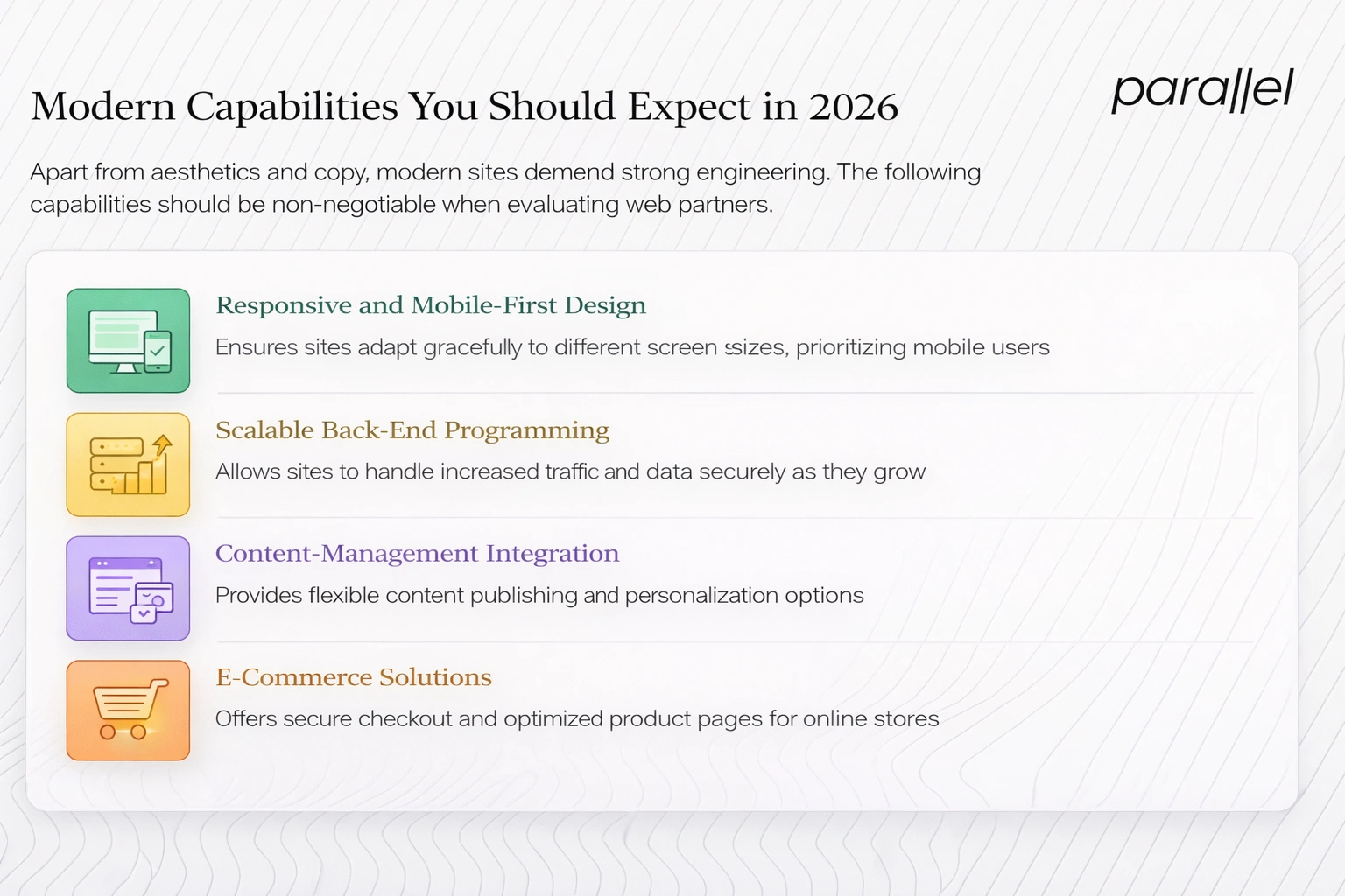 Modern capabilities you should expect in 2026