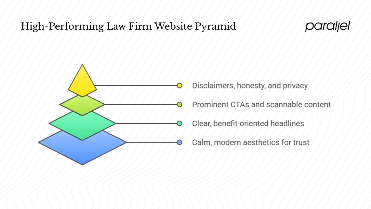 Core design principles of high‑performing law firm websites