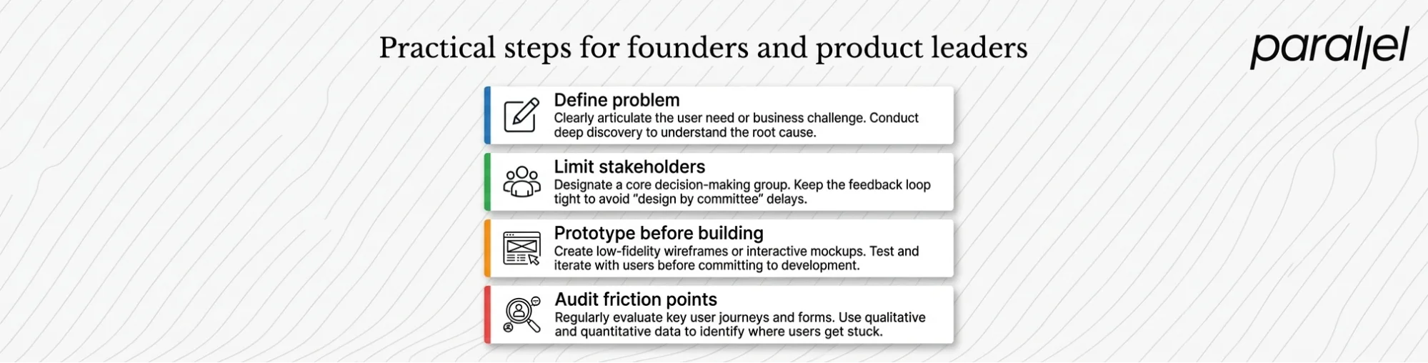 Practical steps for founders and product leaders