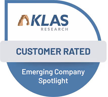 KLAS Research Customer Rated badge — Emerging Company Spotlight