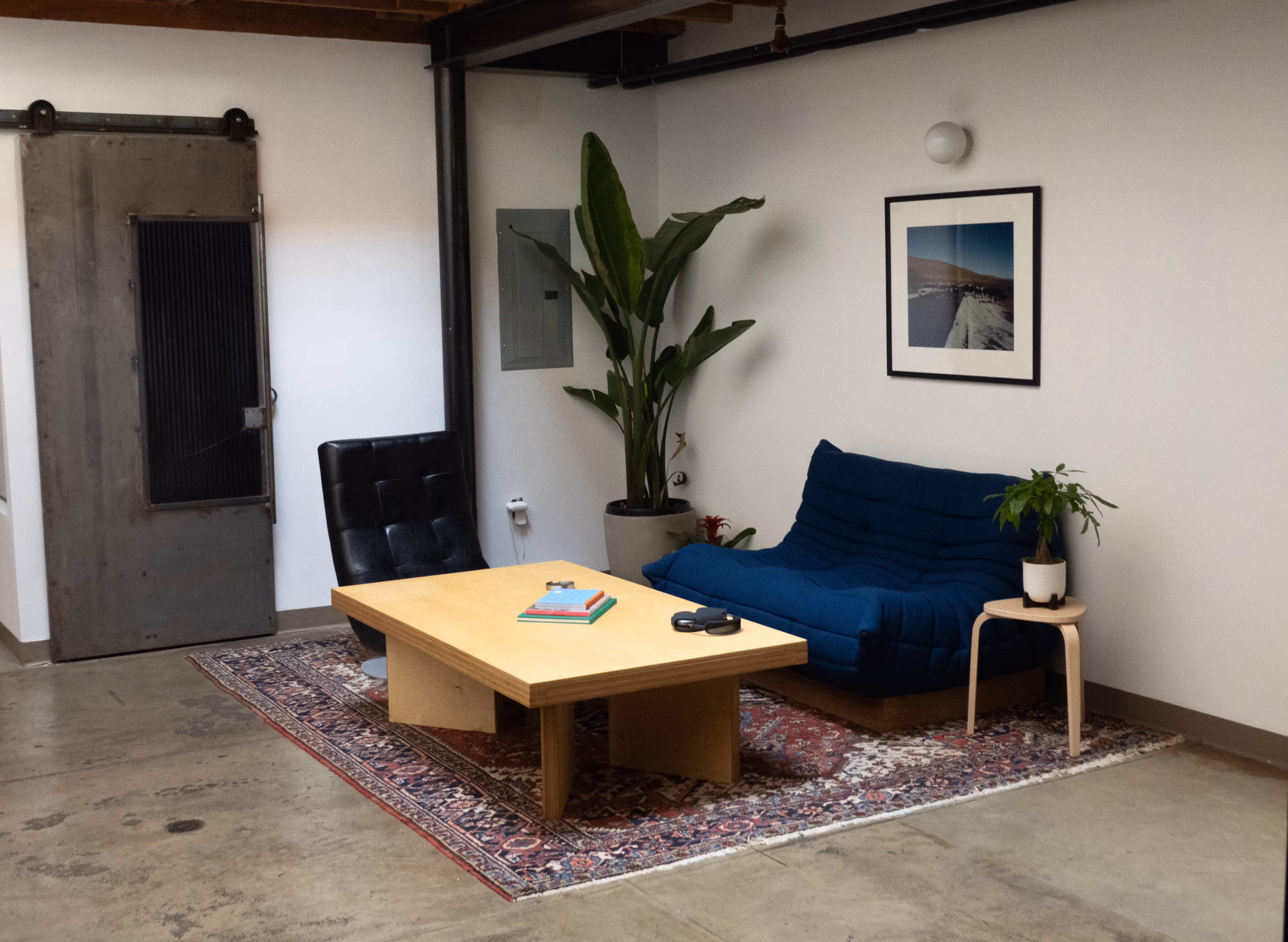 Inside the studio.