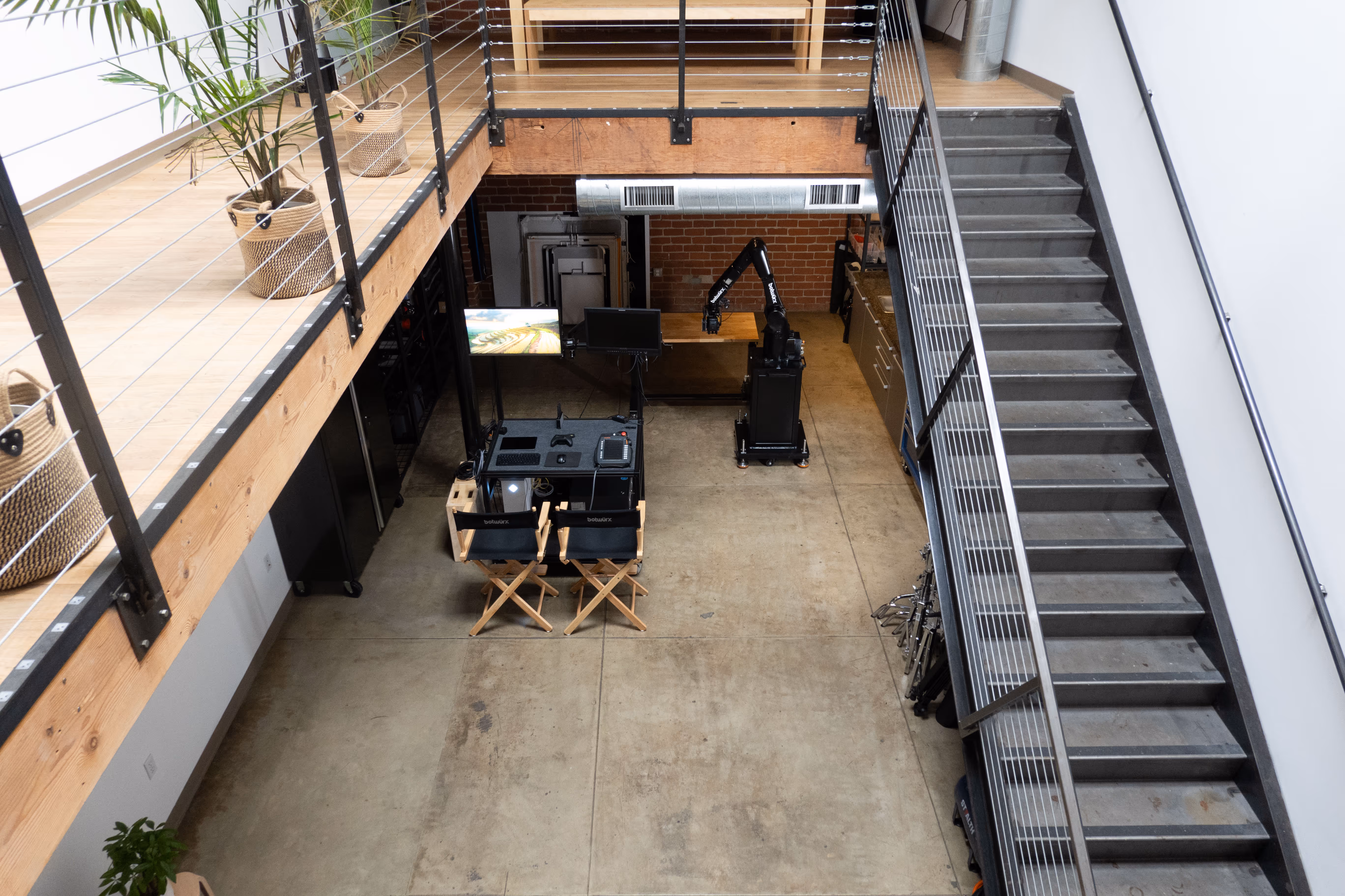 Inside the studio.