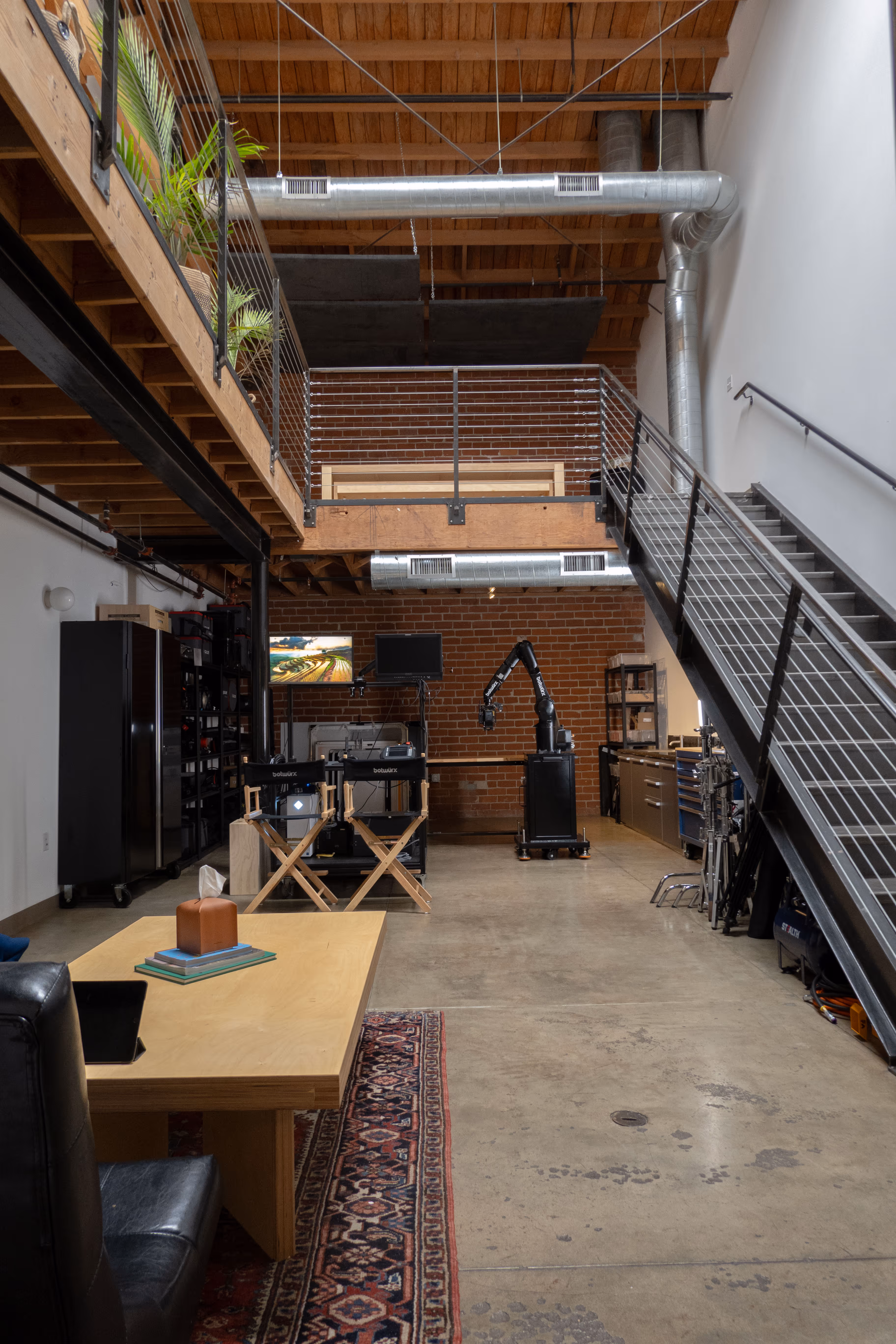 Inside the studio.