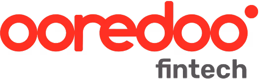 Ooredoo logo with the word fintech below in gray.