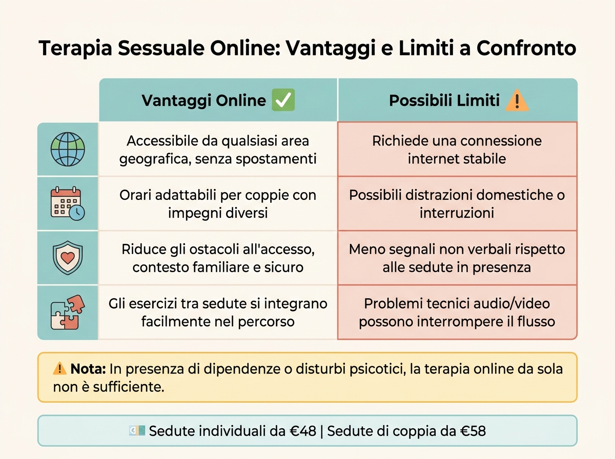 Terapia Sessuale Online: Vantaggi e Limiti a Confronto