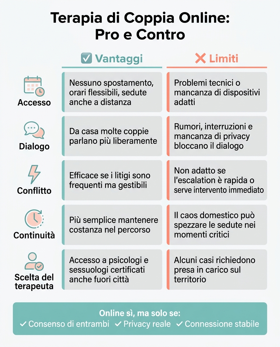 Terapia di Coppia Online: Pro e Contro per i Conflitti